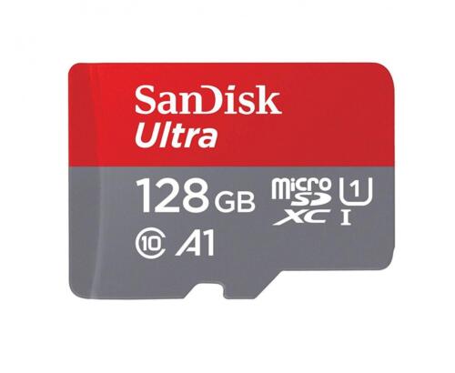 128GB MEMORY CARD SANDISK ULTRA HIGH SPEED MICROSD CLASS 10 for PHONES & TABLETS - Picture 1 of 3