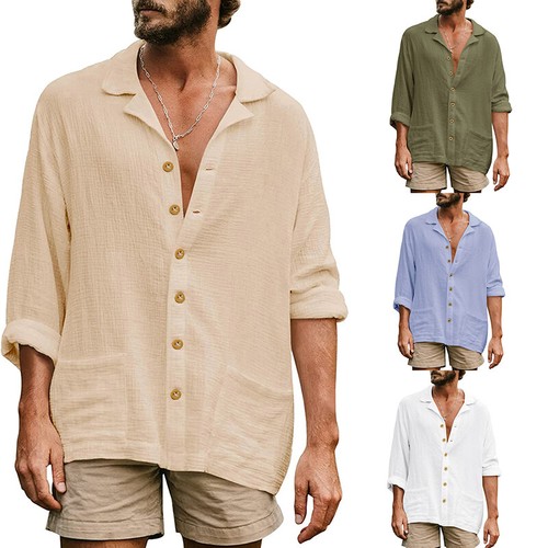 Chemise imprimé Rose Saumon en Coton Homme Taille 3XL