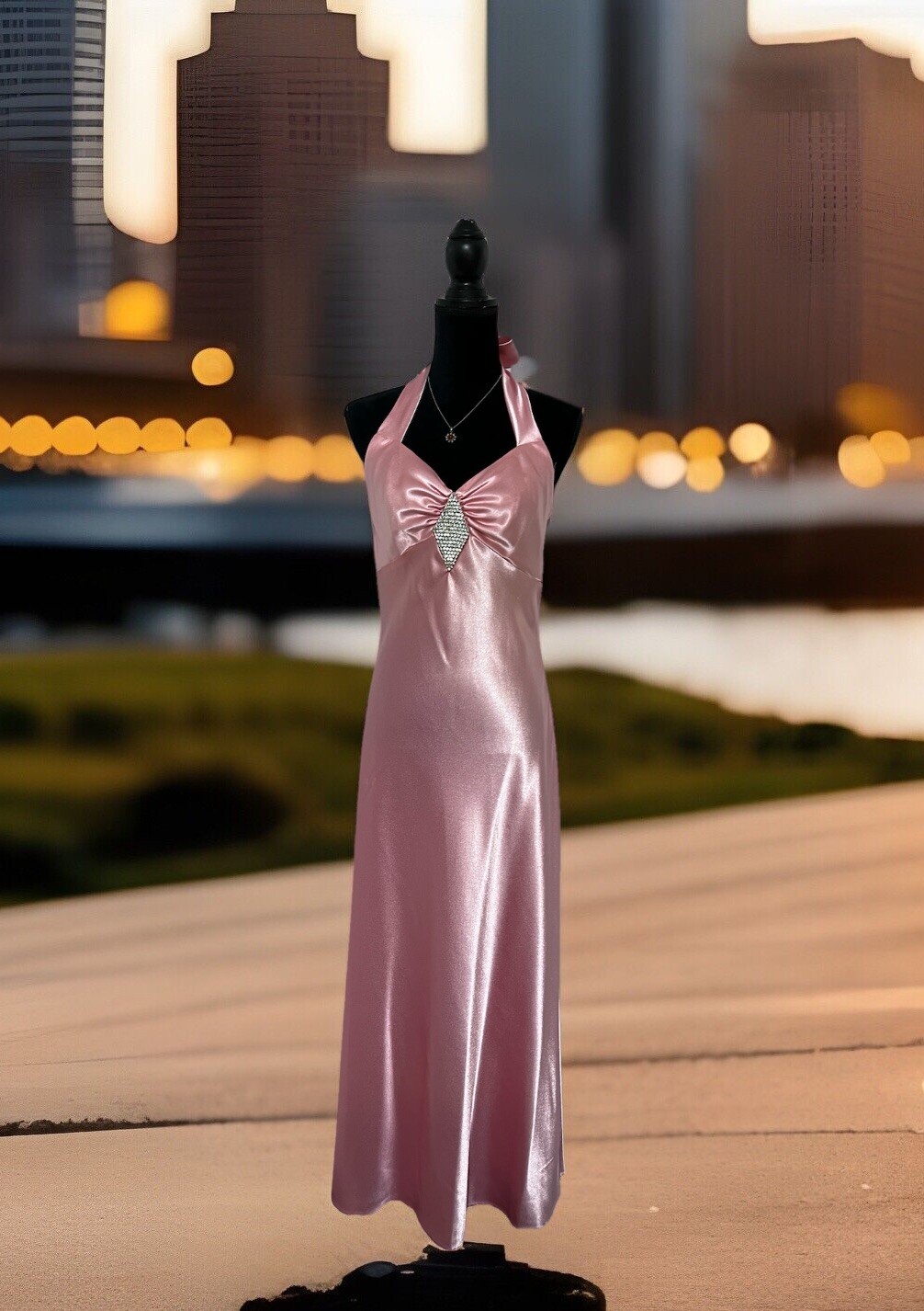 90s Jessica McClintock Gunne Sax Satin Prom Dress Bubble Gum Pink 9/10 Y2K VTG