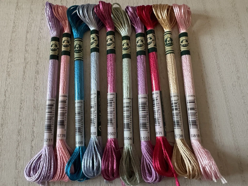 DMC Satin Embroidery Floss~Lot of 10 Skeins~Assorted Bright Colors~Brand New! - Image 4 of 4