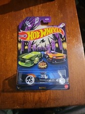 HOT WHEELS 2024 HALLOWEEN MADFAST MATTE BLACK 1/5 HVX10 BLACK SKULL WHEELS