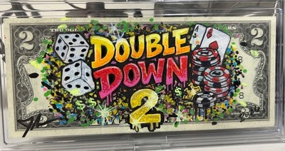  Double Down  Casino Graffiti Dice Poker Chips Unique Currency Artwork