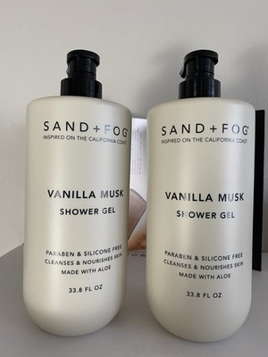 2x Sand + Fog Vanilla Musk Body Wash Shower Gel, 33.8 OZ / Each, New