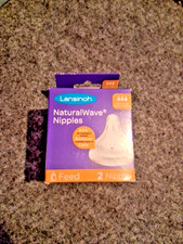 Lansinoh NaturalWave Nipples, Fast Flow, 1 pack 2 Nipples NEW, Distressed Box