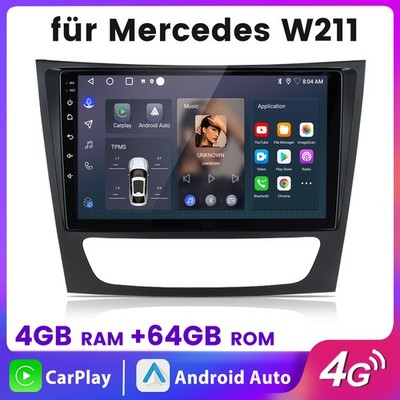 Für Mercedes Benz CLS E-Class W211 W219 9''Android 14 Carplay GPS Autoradio 4+64G