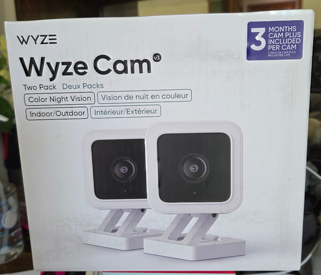 Wyze Cam v3 Two (2) Pack Color Night Vision Indoor/Outdoor