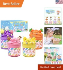 Cesta de Pascua Rellenos para Niños Paquete de 4-8, Slime de Pascua con Dijes Favores de Fiesta S...