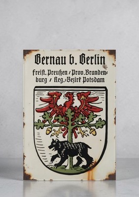 Bernau bei Berlin Preußen Wappen Schild Vintage Retro Schild Alu Druck