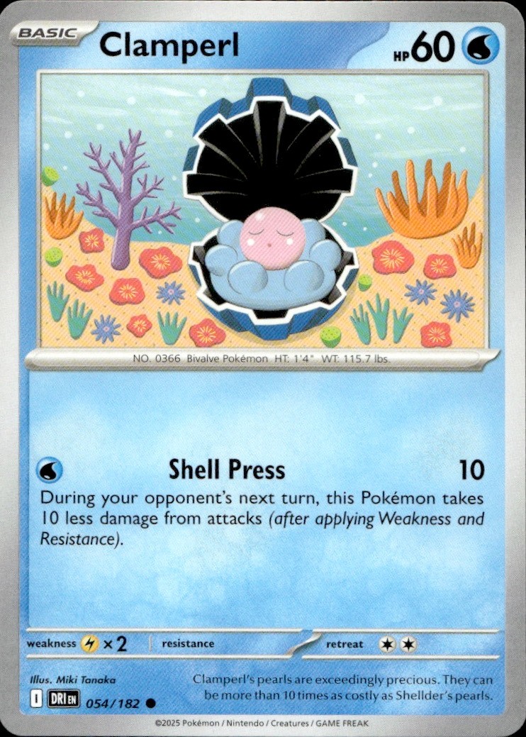 Pokemon Clamperl 54/182 Destined Rivals LP Miki Tanaka