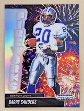 2025 Panini Prizm Black Barry Sanders FIREWORKS Silver Prizm Detroit Lions #18