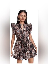 Ulla Johnson Honoria Dress in Rosewood Size 0 Tiered Ruffle Mini Dress