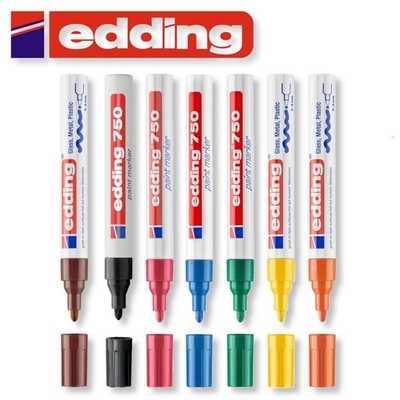 Edding 750 Lack Glanzlack glänzend permanent Marker Schwarz Blau Rot Grün