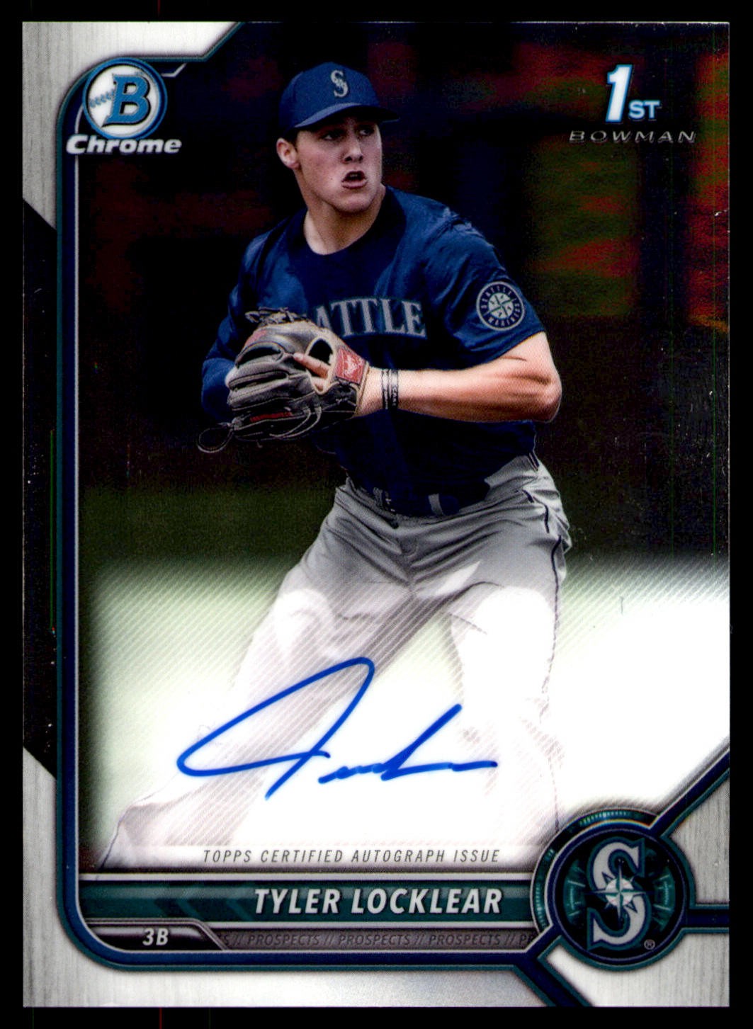 2022 Bowman Draft #CDA-TL Tyler Locklear Chrome Draft Pick Autographs