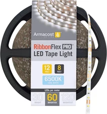 Ribbonflex Pro 12V White LED Strip Lights 60 Led/M, 6500K, 8.2 Ft, 182211