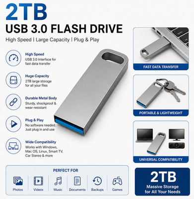 USB 3.0 Hohe Geschwindigkeit Speicherstick USB Stick 2TB USB-Flash-Laufwerk PC