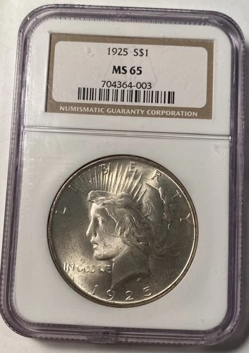1925 Peace Silver Dollar NGC MS65