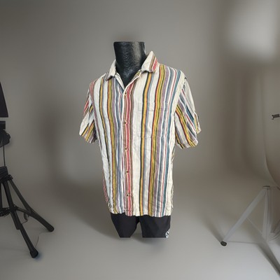 Without Walls Brand Button Down Short Sleeve Colorful Shirt Men s Size Large