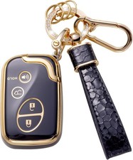 for Lexus Key Fob Cover with Keychain Lanyard, Case Black, Black