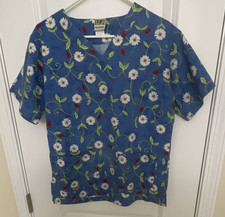 UA Scrubs Women s XS Blue Multicolor Floral Medical Scrub Top 28