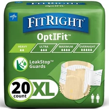 FitRight Extra+ Heavy Absorbency Incontinence Briefs XL 56-64" 20 Count