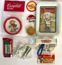 Campbells Soup Vintage Golf Coasters Markers Patch Tray Exposition More! RARE! 
