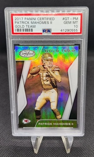 2017 Panini Certified Football- Patrick Mahomes II - "Gold Team" Rookie - PSA 10