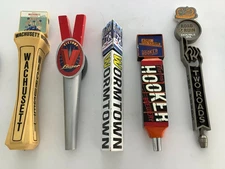 Beer Tap Handles: Lot of 5: Wormtown, Hooker, Wachusett, Two Roads, Victory