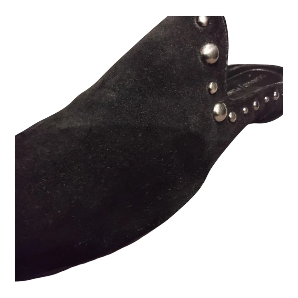 Donald Pliner 女式黑色麂皮绒铆钉懒人鞋平底鞋 9M 码 — 第 3/4 张图片