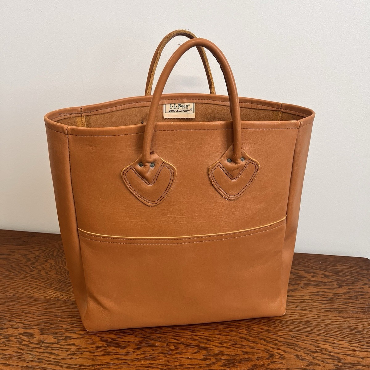 Vintage LL Bean Tote Bag Boat Leather 80s Sawtooth Tag | eBay