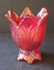 Fenton Red Carnival Tulip Two Way Candle Holder - UV Reactive