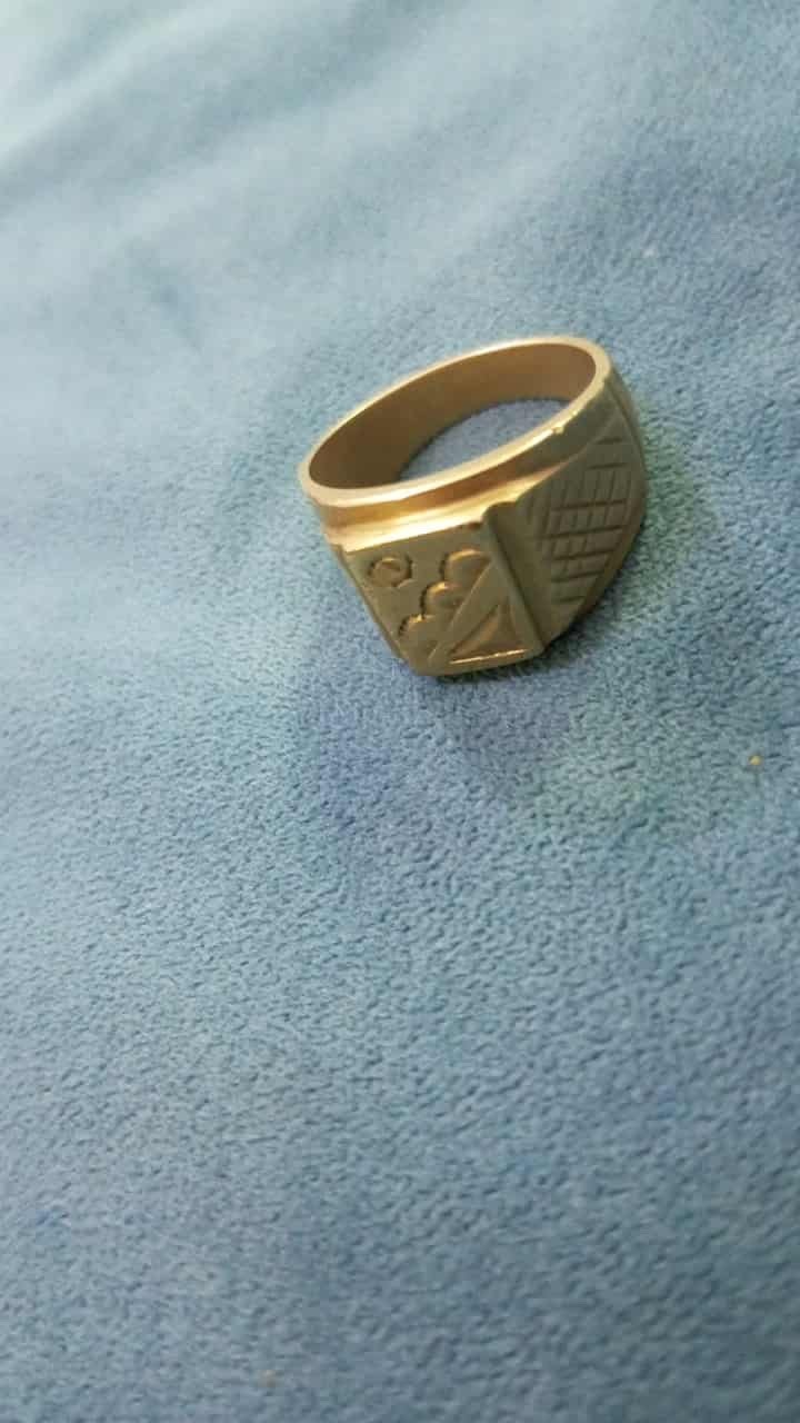 Classic Copper Ring with Geometric Patterns - Ant… - image 3