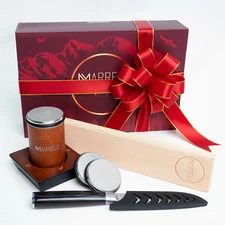 6PCS Rolling Knife Sharpener Kit – Diamond Discs, 4-Angle Base, Christmas Gift