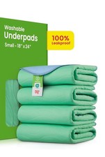 Improvia 8 Pack Washable Underpads, 18" x 24" - Heavy Absorbency - OPEN BOX