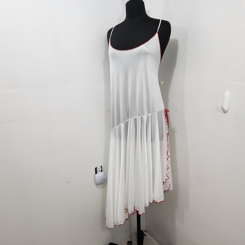 Camisón Lencería Peignoir Vintage Undercover Wear Vestido Blanco Rojo Nylon Nuevo con Etiquetas 3X - Imagen 4 de 24