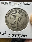 1934 D Walking Liberty 90% Silver Half Dollar 50c US Coin