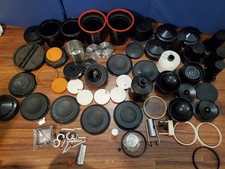 Lot of Vintage Film Developing Tanks, Lids, Accessories Omega Premier Universal