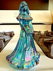 Fenton Glass  Bridesmaid Doll Blue Carnival Gold Glitter Thru Signed 7"-Gorgeous