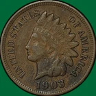 1903 Indian Head Cent Extremely Fine XF Coin #38570