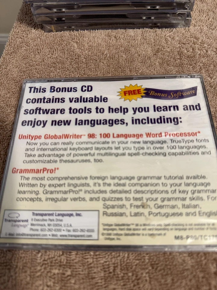 Transparent Language M8-P80 Bonus CD GrammarPro!/Unitype GlobalWriter CD - Image 2 of 2