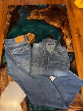 REPLAY NEWBILL MENS JEANS + shirt Blue - Excel - Denim Model MA955 - W32 L32