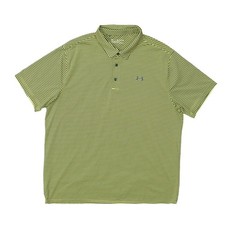 Under Armour Men's 2XL Green Polo Shirt Polyester Striped Loose Heatgear