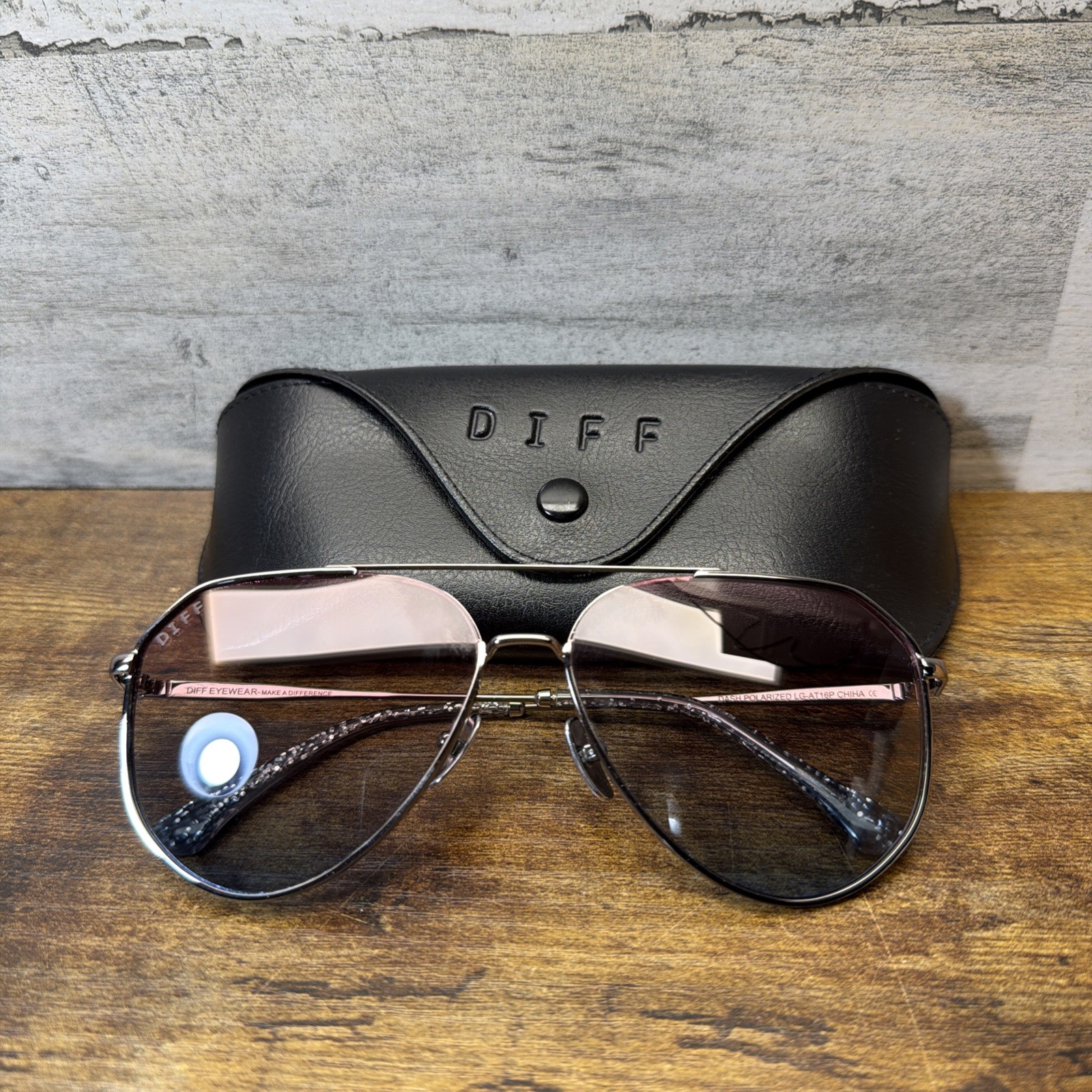 Diff Eyewear Dash Chrome Frame Polarized Blue Mir… - image 1