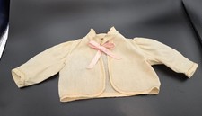 Antique Hand Sewn Baby Baptismal Jacket With Pink Ribbon