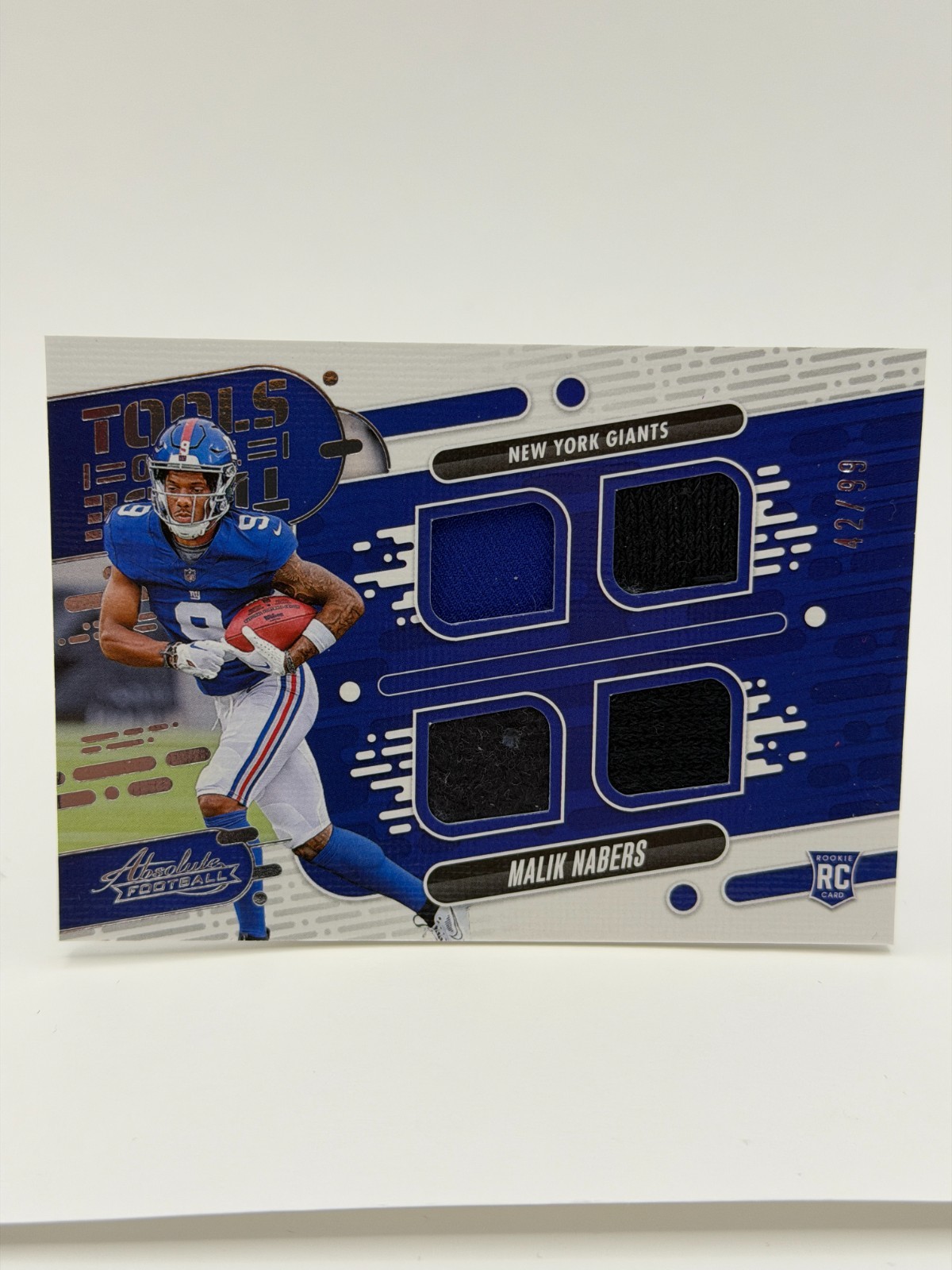 Malik Nabers Panini Absolute Tools of the Trade Quad Relics #TOTQMNS Base