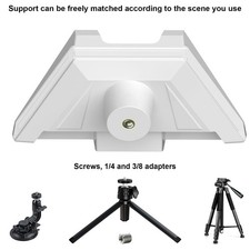 Multi-Scene 1/4" 3/8" Thread Tripod Adapter Base for Starlink Mini Black White