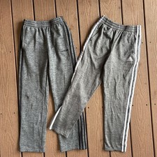 Lot of 2 Adidas Youth Sweatpants 3-Stripe Fleece Pants Activewear - Medium 10/12