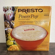 PRESTO Power Pop Microwave Popcorn Maker Red 04834 NIB Brand New Factory Sealed