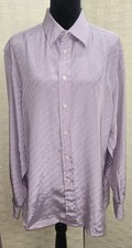 Givenchy For Chesa Lilac Button Down Sheen Logo Long Sleeve Shirt Men's XL
