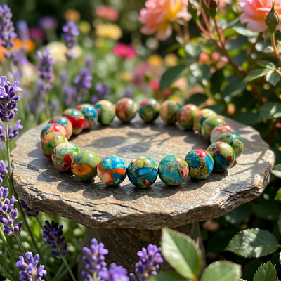 Green Sea Sediment Jasper Bracelet 10mm Inner Peace Grounding Stone Jewelry Gift