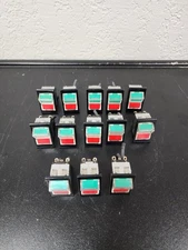 Lot of 13 Nihon Kaiheiki LW3122 Illuminated Green/Red Rocker Switch On / On